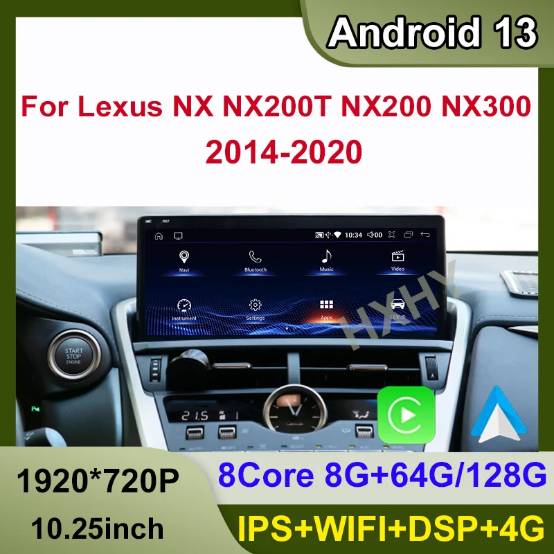 Android 13 8+128G Wireless For Lexus NX NX200 NX200T 2014-2020 Auto Carplay Car Dvd Player Navigation Multimedia Stereo