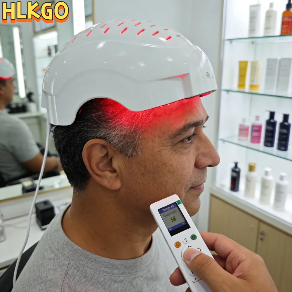 

Лазерный аппарат для роста волос 6750 мВт, шапочка LLLT 650 нм 660 нм для восстановления и стимуляции роста волос, устройство для лечения против выпадения волос