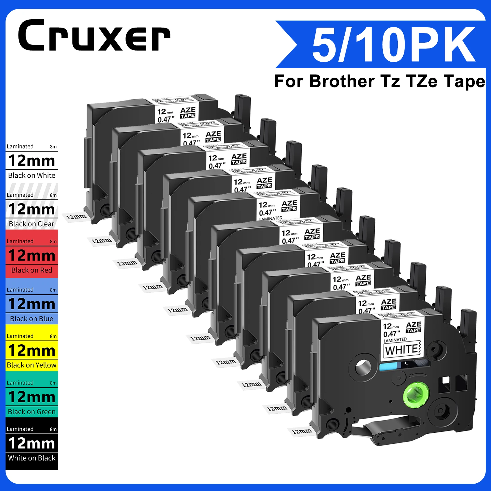5/10PK AZE-231 Label Tapes Compatible for Brother TZ TZe-231 241 6/9/12/18/24mm Ribbon for  P-touch PT-E550W PT-P750W PT-D600