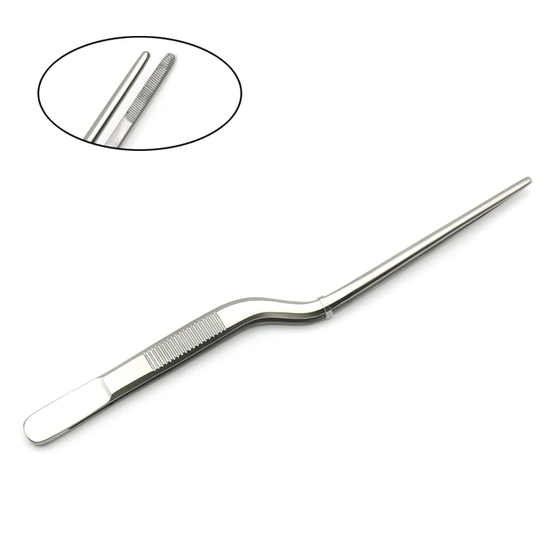 1pcs Stainless Steel Tweezers Surgical Serrated straight Tweezer Pincers Forceps Dentist Lab Instrument Tooth Tools