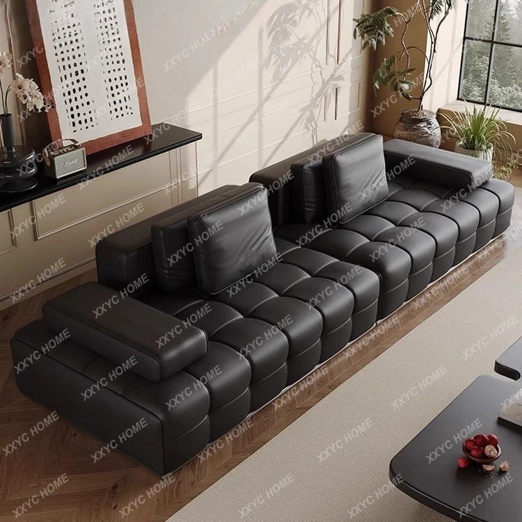 K  straight row large living room villa first floor cowhide art small apartment sofa combination