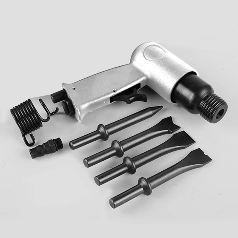 AT51-Neumatic Hammer Tool Handheld Air Industrial Powerful Handle Straight Type Air Chisel Pneumatic Hammer Shovel Tool 150Mm