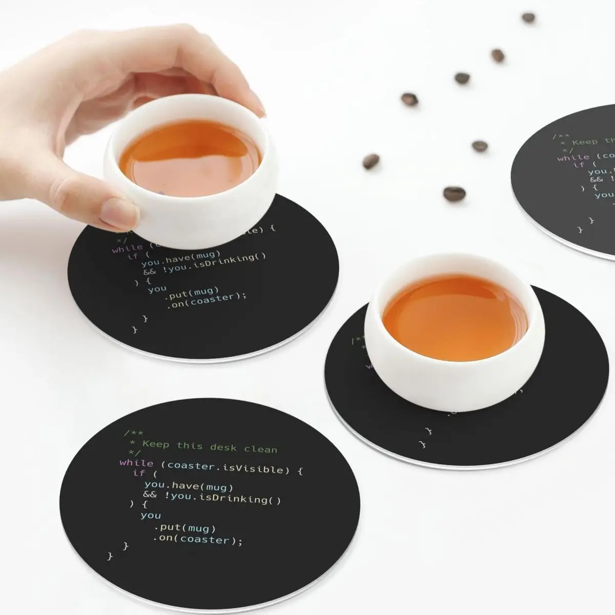 The Perfect Coaster For Programmers Coasters Kitchen Placemats Insulation Cup Coffee Mats For Decor Home Tableware Pads Set of 4