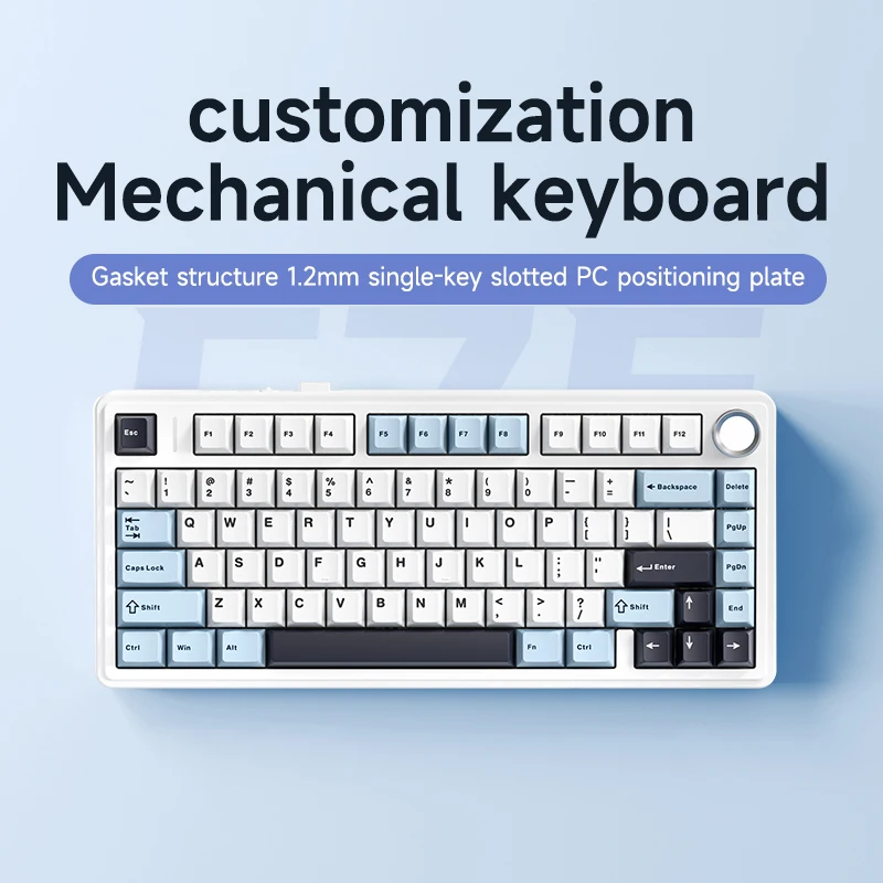 Imagem -02 - Aula F75 Teclado Mecânico para Jogos sem Fio Bluetooth com Fio Rgb Personalizado 75 Perfil de Layout Estrutura de Junta 2.4g