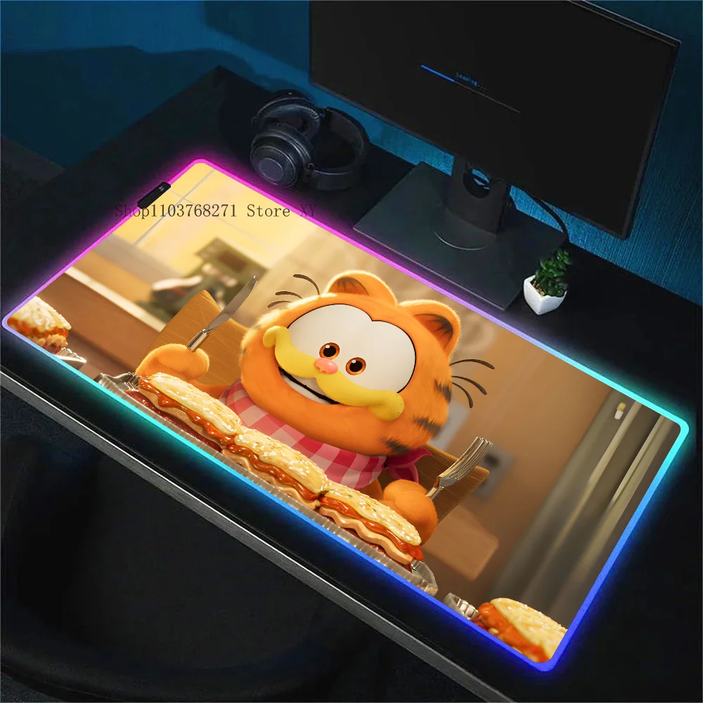 Cute F-funny C-cartoon G-Garfield C-Classic Anime Mousepad XXL RGB Gaming Mouse Pads HD Gamer Accessories Large LED