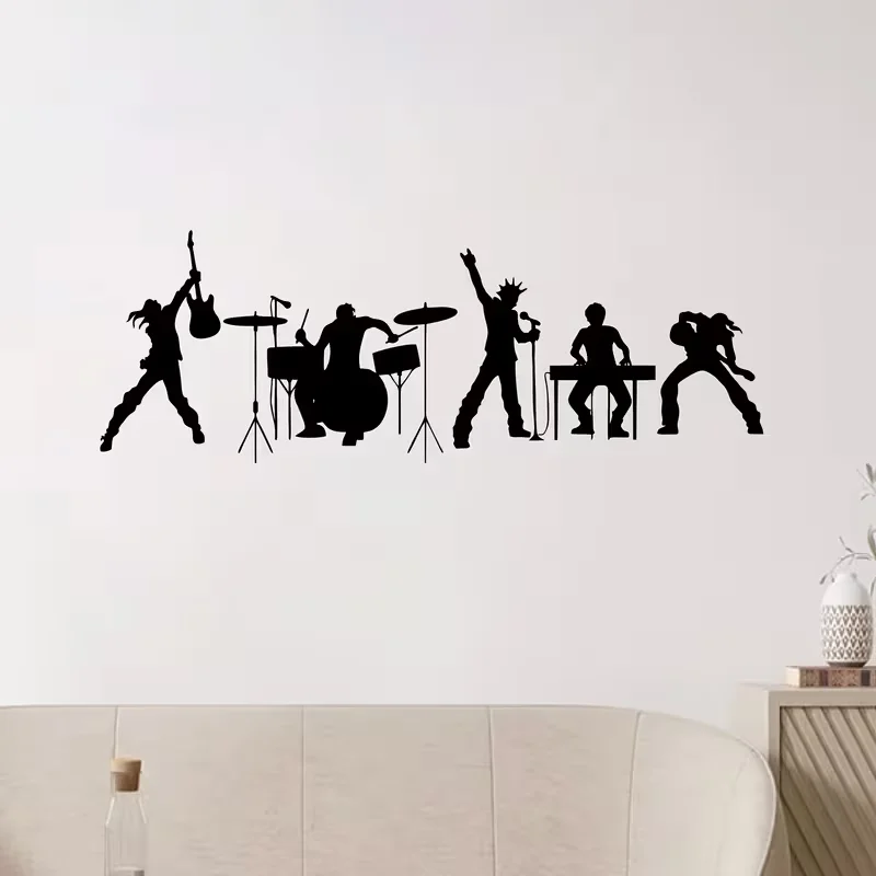 Music Band Vinyl Wall Decal Pop Musical Art Room Decor Bedroom Decoration Interior Stickers Mural Music Notes Wall Decor Vinyl M
