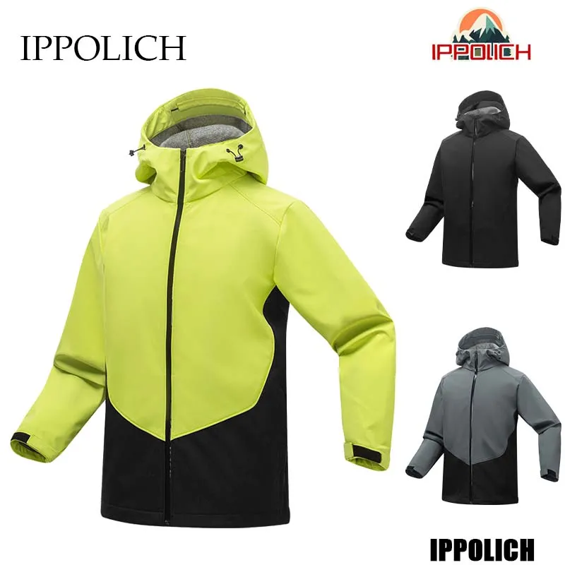 

Hiking Jacket Men Autumn Windproof Waterproof Casual Loose Hooded Climbing Coats Outdoor Camping Trekking Cycling Jackets