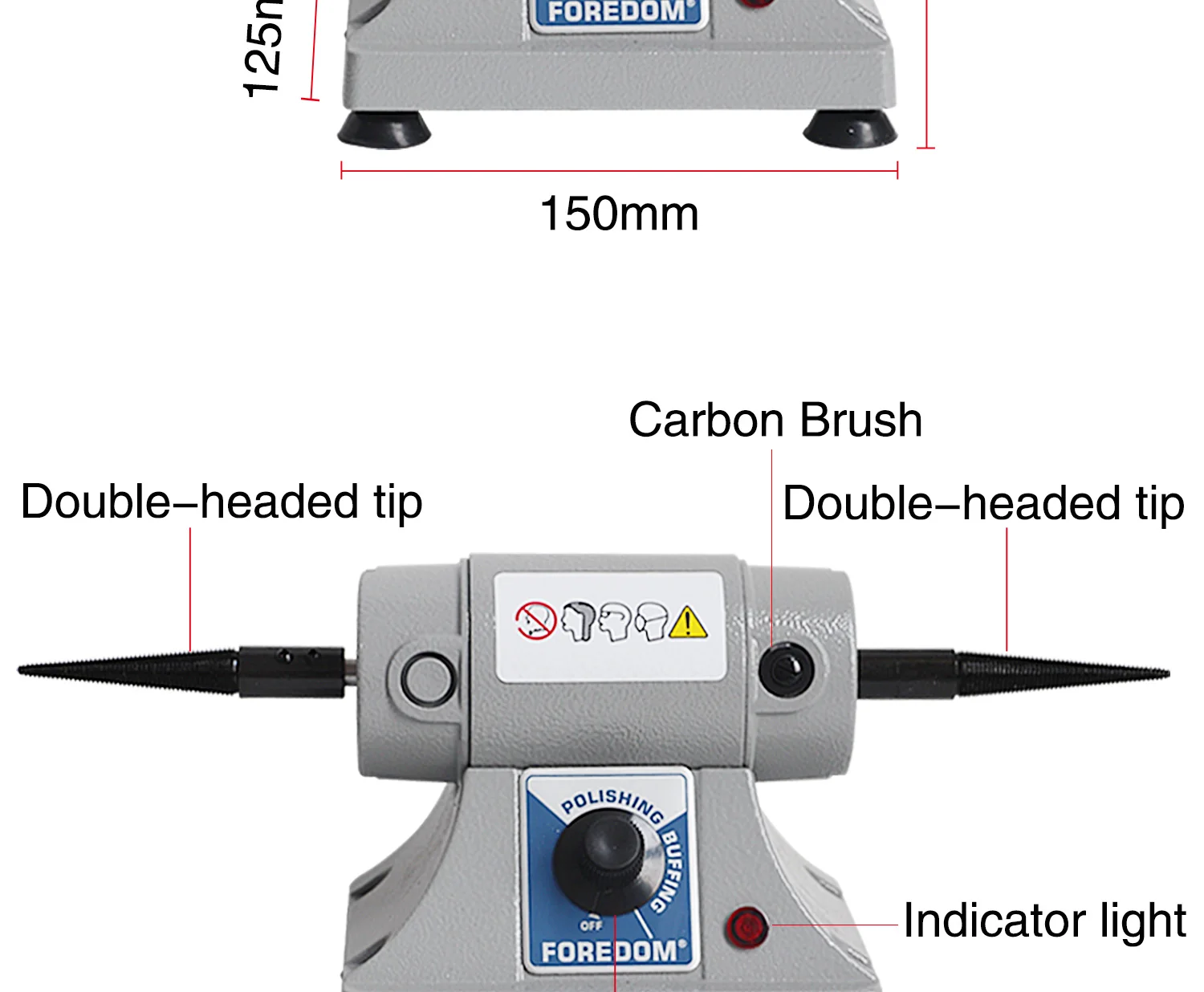 Professional Tabletop Double-Head Polisher & Grinding Machine – Adjustable Speed for DIY Jade, Jewelry & Metal Polishing