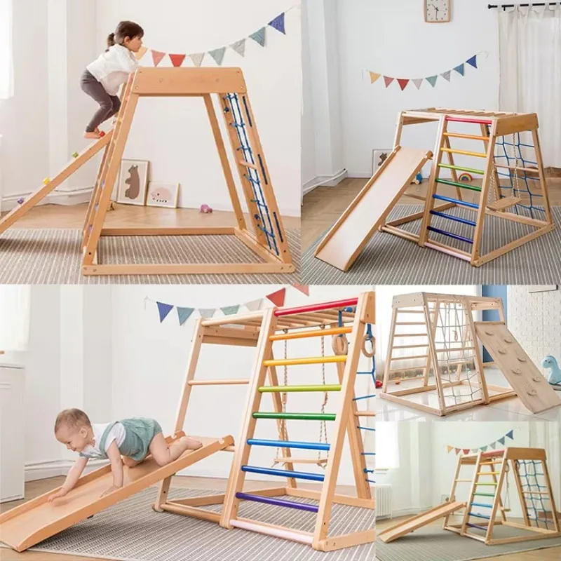 Cheap Kids Climbing Frame Baby Wooden Outdoor Climbing Frame Montessori Kids Indoor Wooden