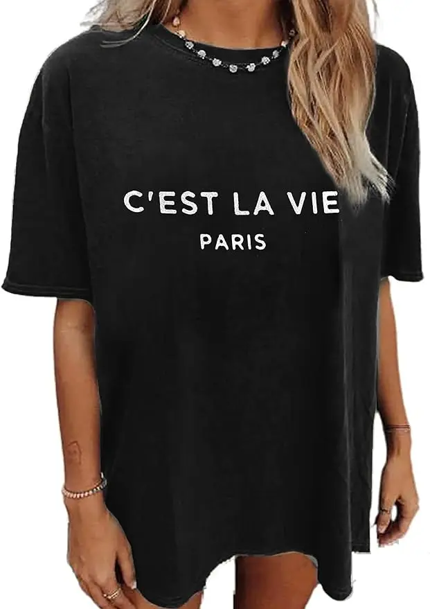 

Women's Casual Sun and Moon Tie Dye Shirt Oversized T-Shirt Baggy Graphic Tees for Teen Girls