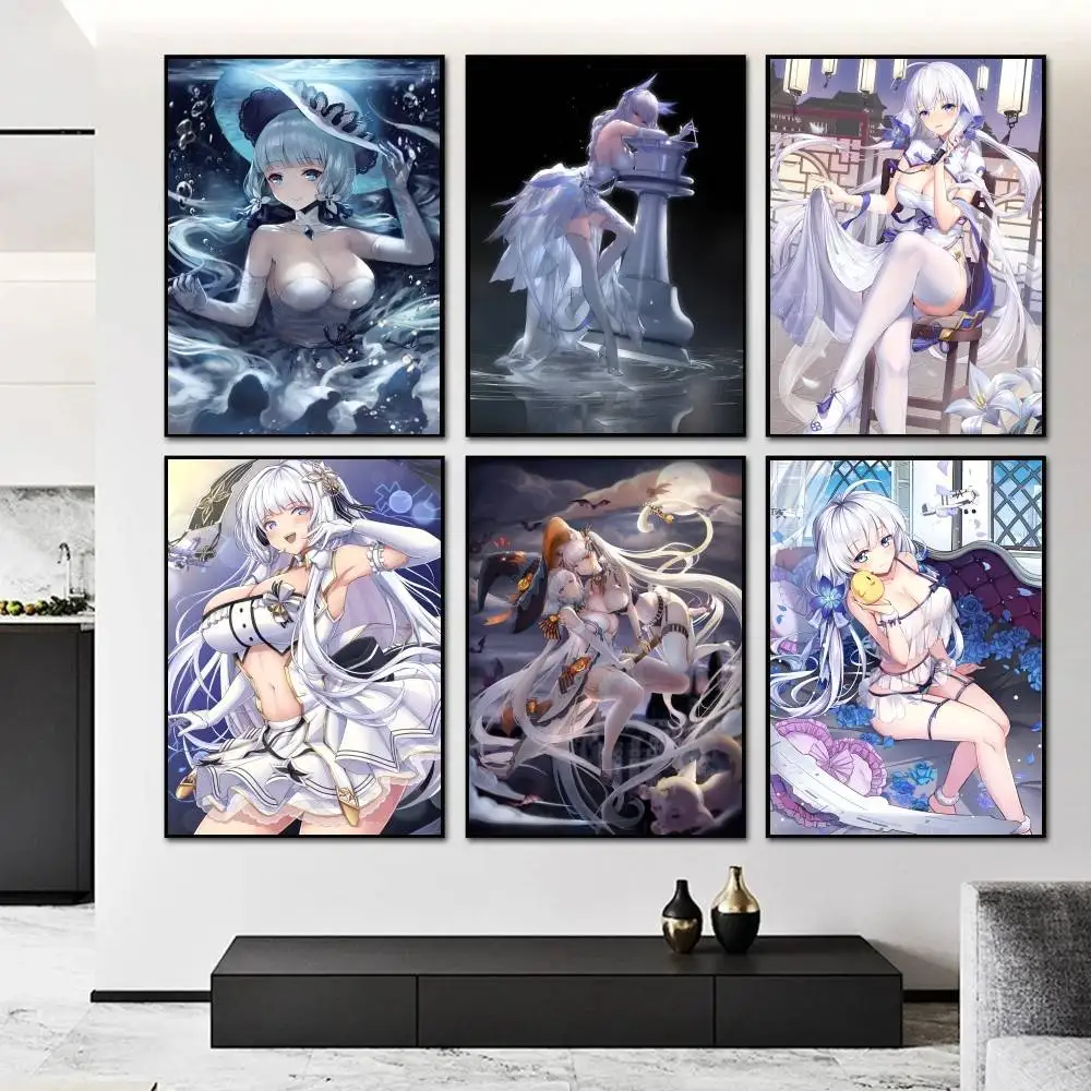 Game Azur Lane Illustrious Poster And Prints Wall Art Pictures For Modern Bedroom Game Room Home Decor