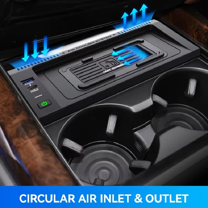 For BMW X5/X6/X7 15W Car Wireless Fast Charger 2014-2022 Anti-Slip Mobile Phone Holder Smart Fast Charging Pad Accessories