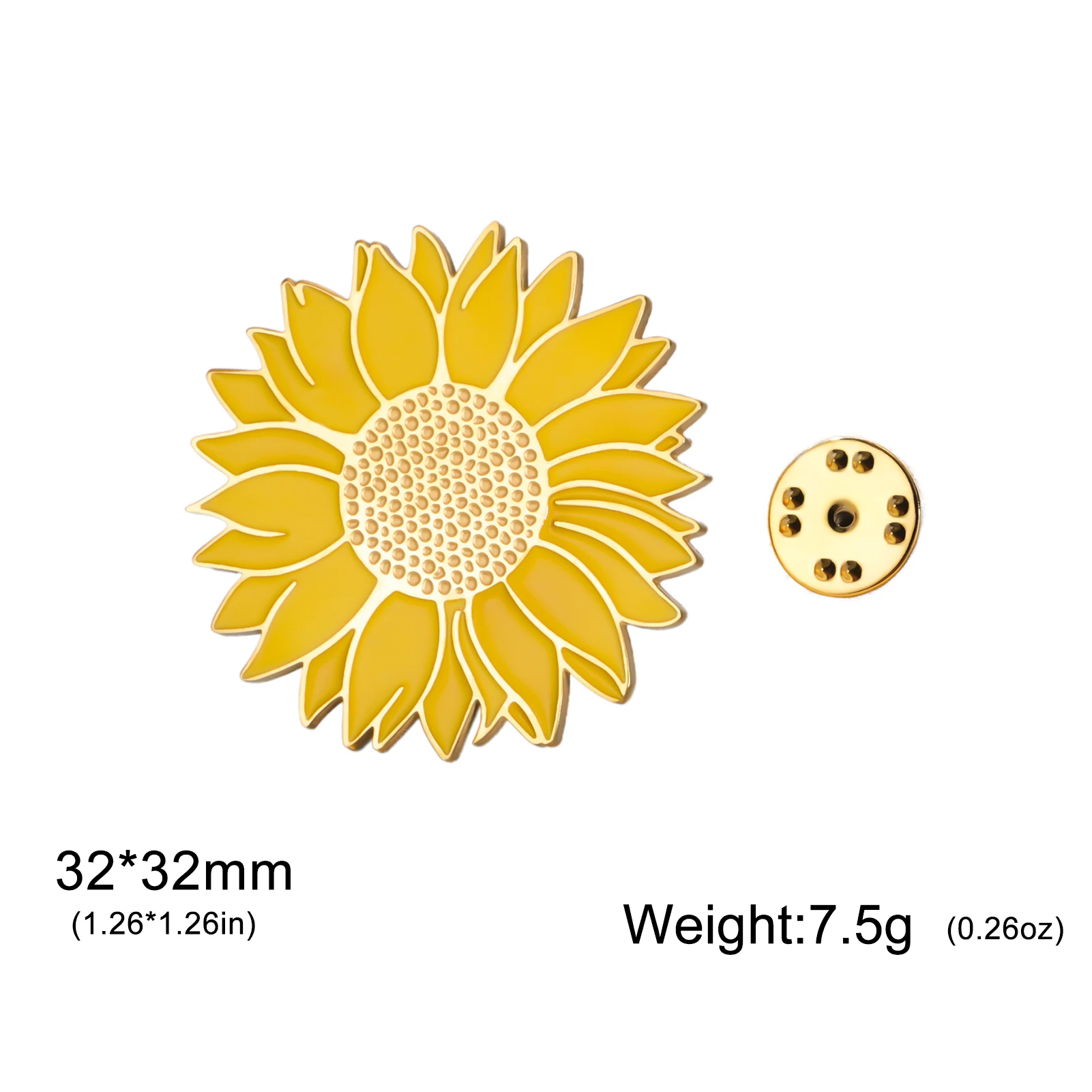 Lucktune النفط بالتنقيط عباد الشمس بروش الفولاذ المقاوم للصدأ المرأة دبابيس دبابيس معدنية للرجال قميص شارات موضة التلبيب دبابيس مجوهرات #6