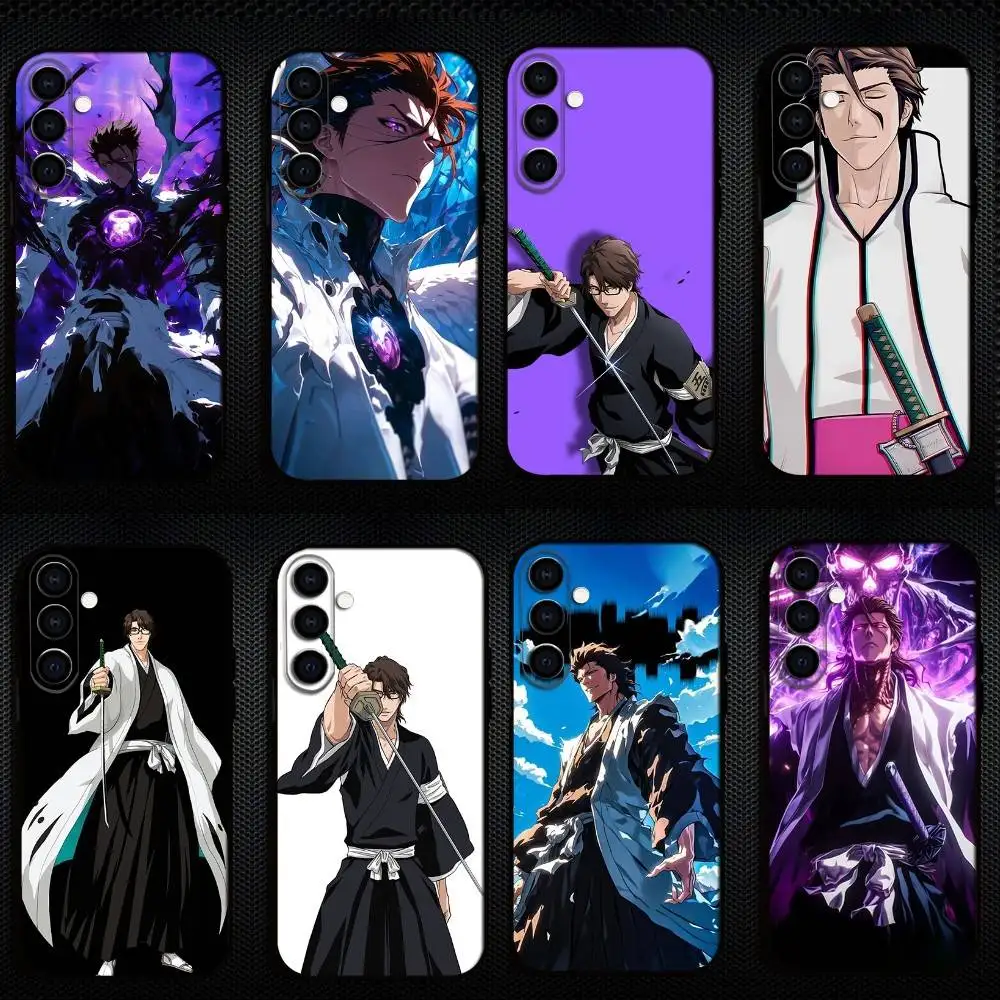 

Anime B-Bleachs Aizen Sosuke Phone Case For Samsung Galaxy A73,A72,A71,A70,A53,A52,A51,Others Soft Black Cover
