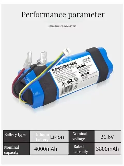 21.6V For Dreame H11/H12Max lithium battery pack of the floor scrubber. Rechargeable floor scrubber battery accessory