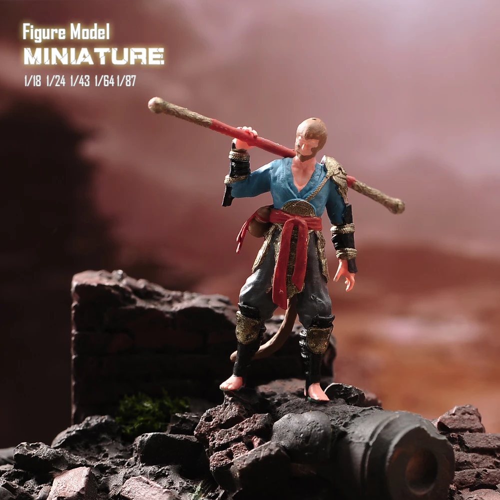 1/87 1/64 1/43 1/24 1/18 schwarzer Mythos Wukong Affe König Statue chinesische Mythos Geschichten Diorama Figur Modell Miniatur Mini Puppen Spielzeug