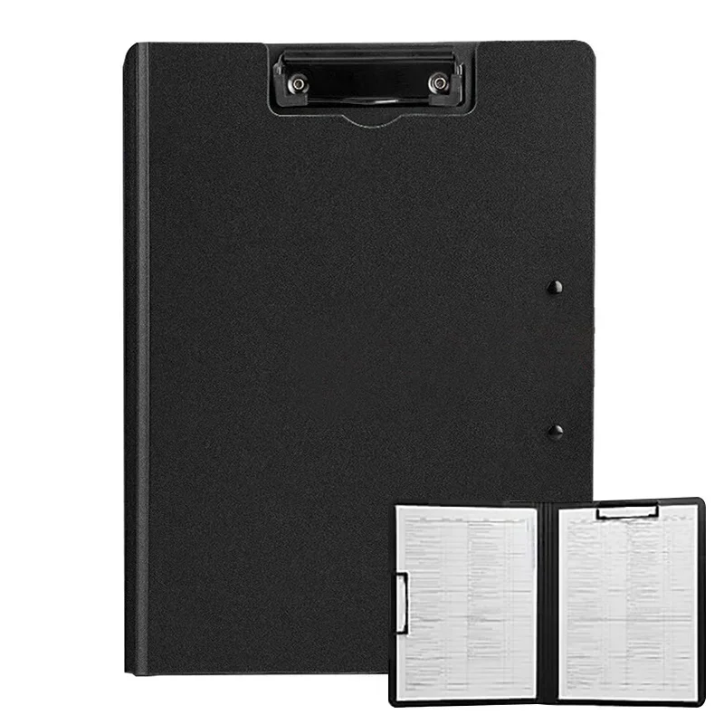 Clipboard Folder, A4 Foldable Clipboard with Horizontal and Vertical Double Metal Clips, 360 Degree Foldable Binder Clipboard