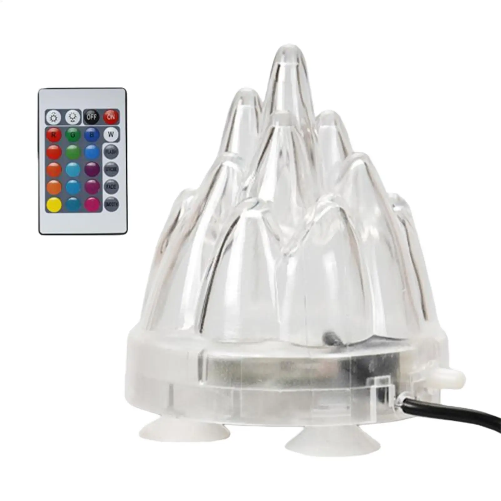 Aquarium Volcano Ornament Remote Control Waterproof Aquarium Volcanic with Air Stone Bubbler for Saltwater Freshwater Turtle