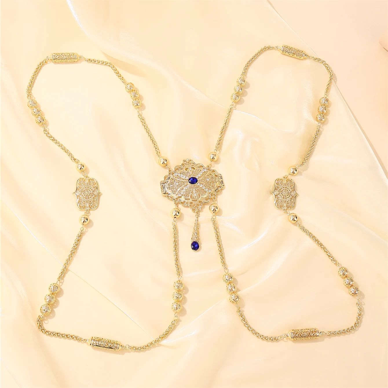 Moroccan Luxury Wedding Shoulder Chain Backpack With Large Gemstones Designed To Suit All Occasions
