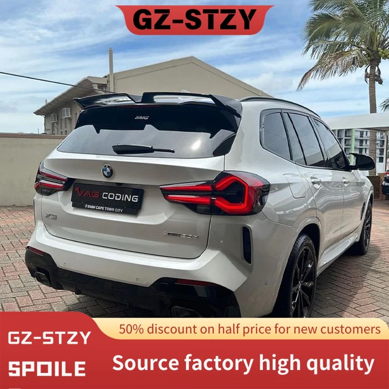 

Для Bmw X3 iX3 X3M G01 G08 F97 2018-2024 АБС-пластик, черный карбоновый спойлер на заднюю крышку багажника автомобиля, крылья, внешние аксессуары