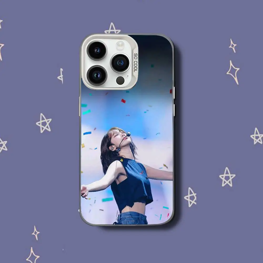 حافظة هاتف K-Kim Singer C-Chaewon لهاتف iPhone 17,16,15,14,13,12,11,Pro,XS,Max,Plus,Mini,SE غطاء مقاوم للصدمات من الحلوى البيضاء غير اللامعة