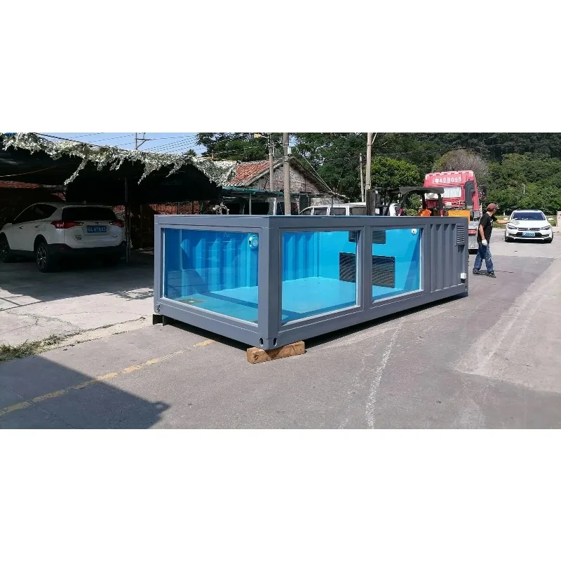 Infinity container-style mobile pool, Level 7 surfing, light luxury, and fashion,