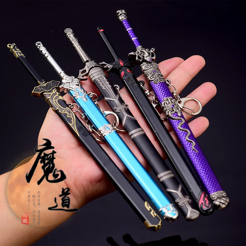 Espada Mo Dao Zu Shi Wei Wu Xian con llavero con funda, accesorios de utilería para Cosplay, flauta fantasma, diadema Chen qing Ling, tarros de vino, regalo
