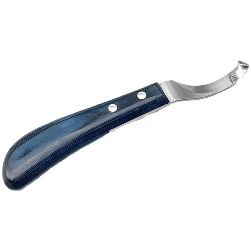A64T-Hoof Knife, Horseshoe Trimming Tool, Blue Wooden Handle
