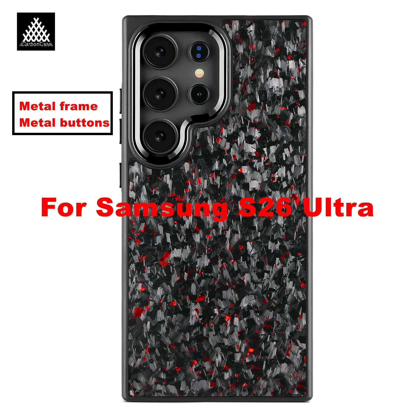with Metal Frame /Buttons Magnetic Real Small Glossy Forged 