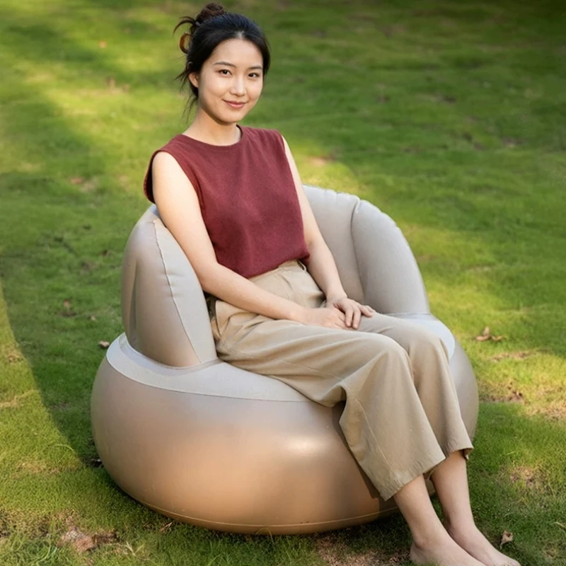 Camping Auto‑Inflatable Sofa Indoor Single Air Mattress Foldable Portable Lazy Air Bed for Household Outdoor Rest Furniture