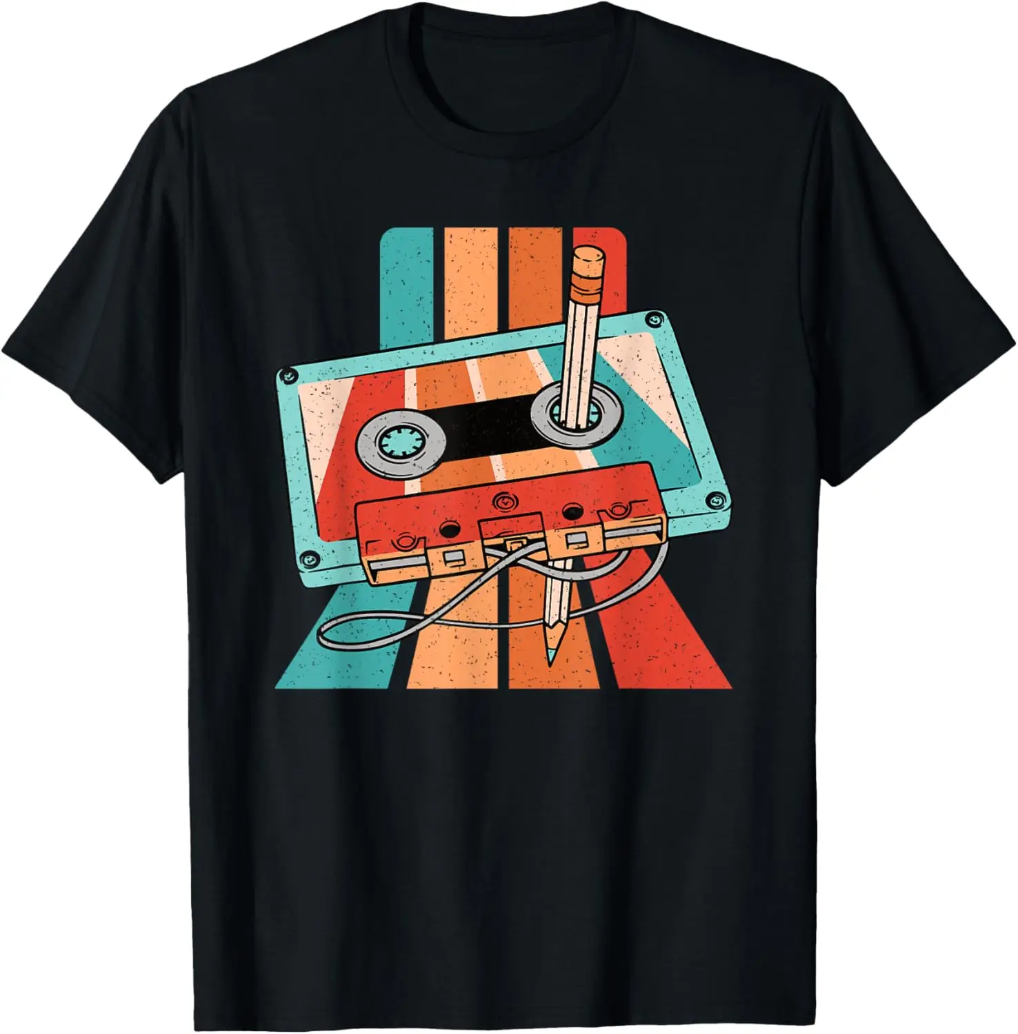 80s 90s Cassette Pencil Theme Party Outfit Men Women Kids T-Shirt