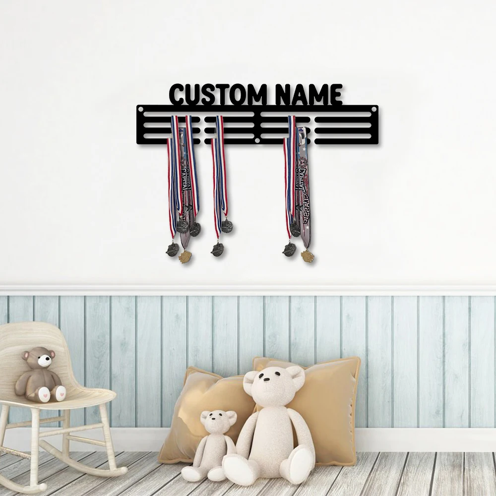1PC Fashion Customized Name Hooks Metal Art Metal Hanger Tin Rack for Hanging Medals for Wall Home Decor Housewarming Gifts Cool