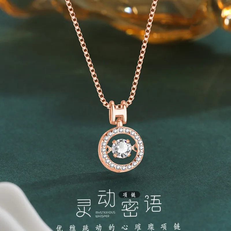 Bracelet Hand String Minsheng Beating Heart Necklace White Rose Gold Clavicle Chain High-Grade Light Luxury Gift Necklace Ins
