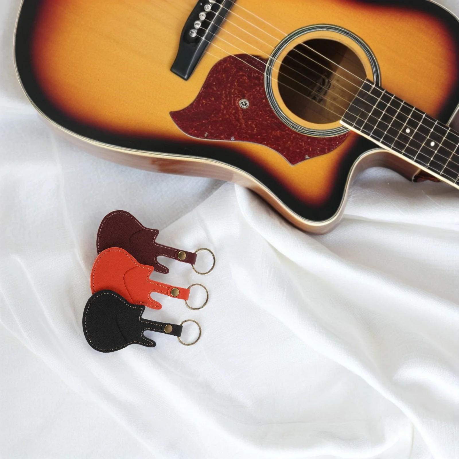 3 قطعة حامل اختيار الغيتار Plectrum حافظة المحمولة المنظم حقيبة التخزين ل يختار الغيتار مفاتيح بطاقات الوصول Gitutar اختيار حقيبة التخزين