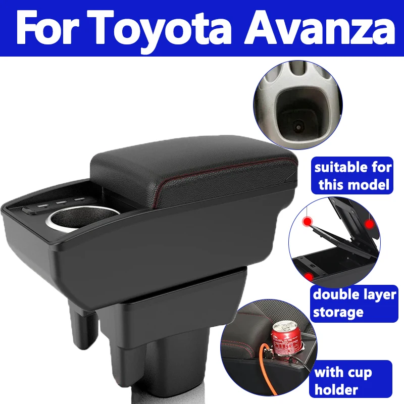 

For Toyota Avanza Armrest box For TOYOTA AVANZA 2009-2015 Armrest box Center Storage Box Internal Retrofit Car Accessories