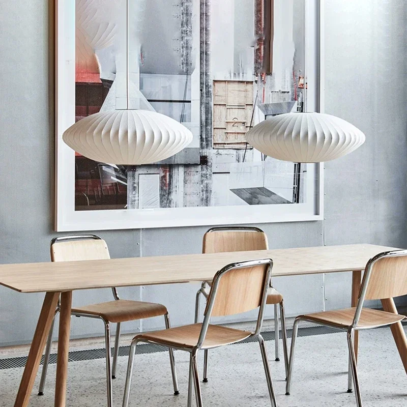 

Nordic Minimalist Wabi Sabi Silk Chandelier Restaurant Bar Island Dining Room Led Pendant Lamps Bedroom Hanging Lights Fixture