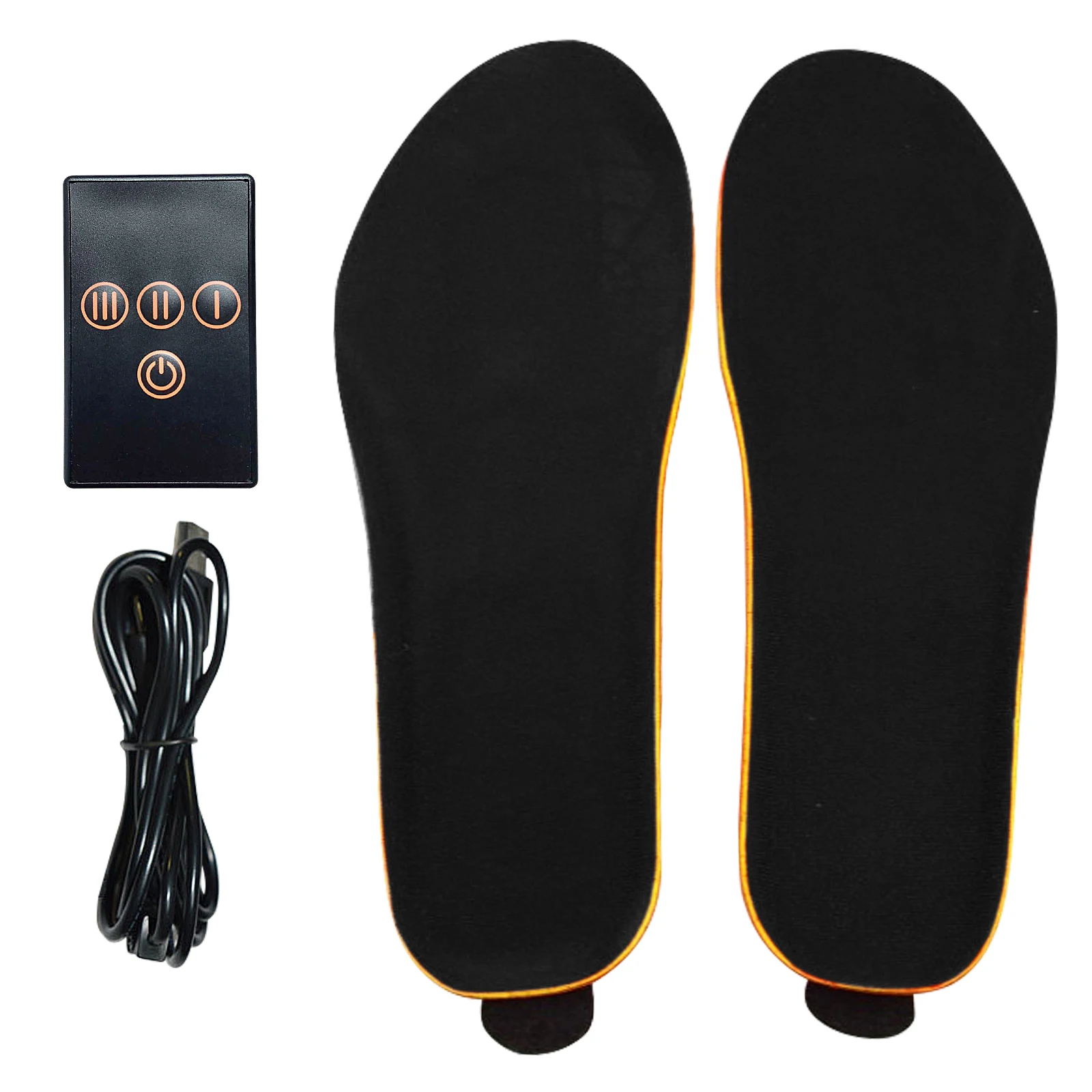 

USB Heated Shoe Insoles Remote Control 3-Speed Feet Warm Sock Pad Mat Heating Insoles 1800mAh Winter Foot Warmers EU Size