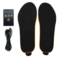 USB Heated Shoe Insoles Remote Control 3-Speed Feet Warm Sock Pad Mat Heating Insoles 1800mAh Winter Foot Warmers EU Size