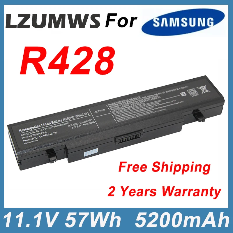 11.1V 57Wh 5200mAh Laptop Battery For SAMSUNG NP-R519 R530 R430 R522 R519 R530 R730 R470 R428 Q320 R478 AA-pb9ns6b AA-PB9MC6S