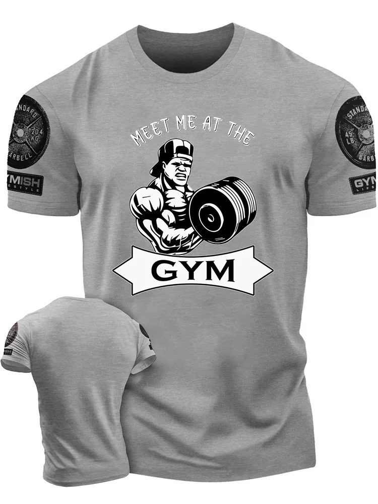 Новинка 2024, мужская повседневная футболка в евро-американском стиле для летнего спортзала, быстросохнущая футболка, футболка в стиле жесткого парня с коротким рукавом