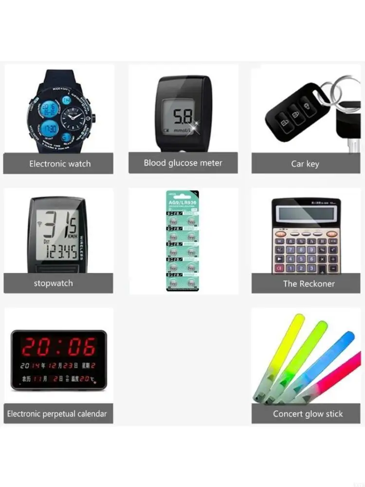 1 Sheet LR936/AG9 Button Cell Batteries Stable Power Solution for Remote Toy Calculator Watches and Small Electronics