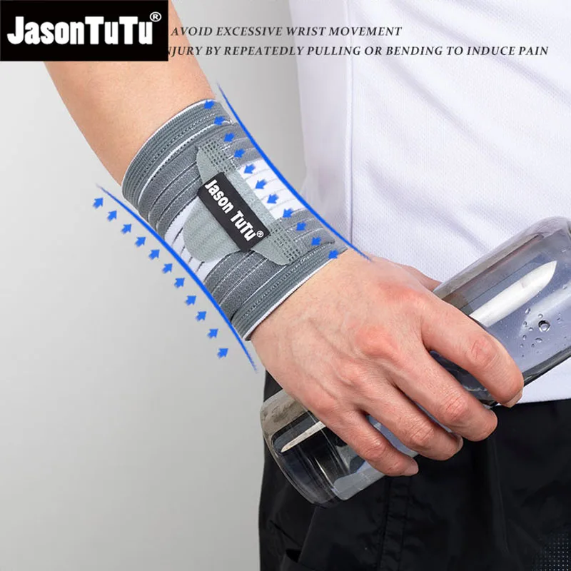 JASONTUTU 1PCS Adjustable Wrist Support Brace Brand Wristband Men and Women Gym Wrestle Professional Sports Protection Wrist ﻿