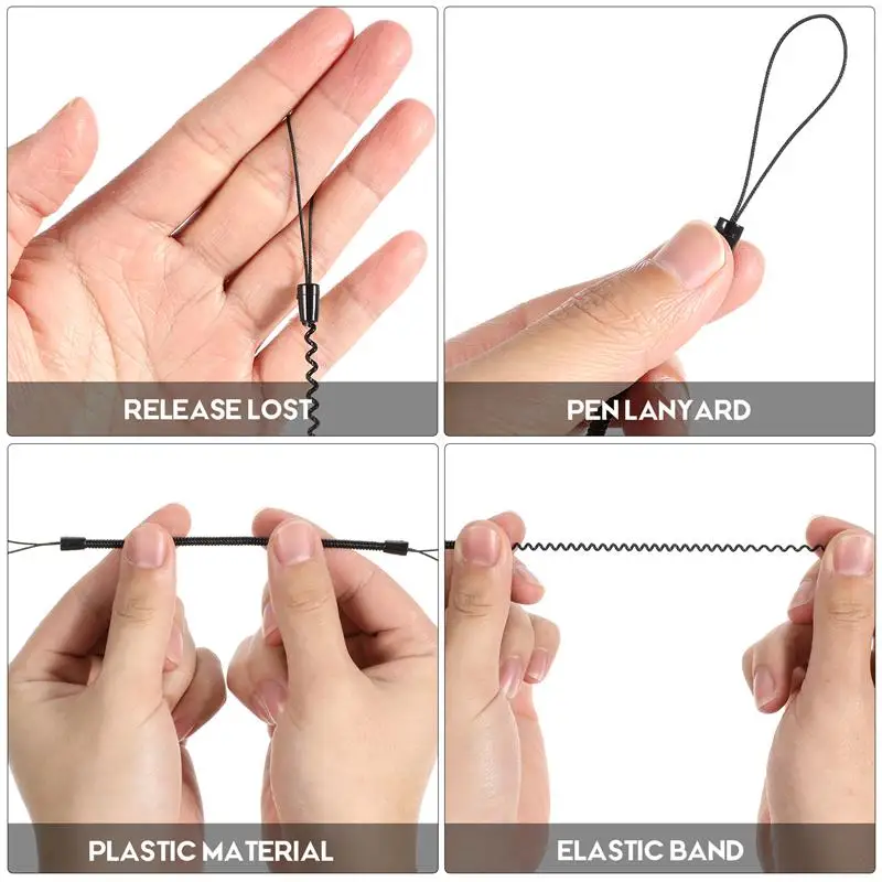 8 pcs Tablet Stylus Ropes Anti-Lost Stylus Retractable Cords Spring Coil Tether Ropes Hanging Rope Spring Coil Tether Lanyard - Image 2