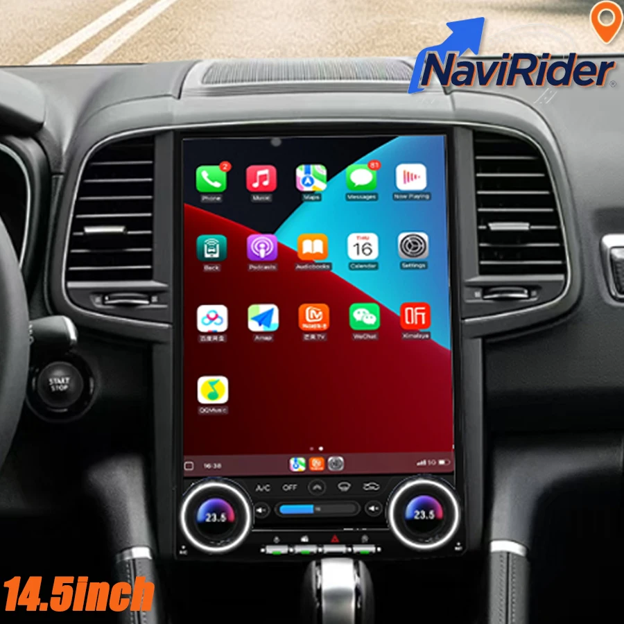 14.5inch For Ford Renault Megane 4 Koleos SM6 Talisman 2016-2019 With Knob Android Multimedia Player Stereo Wireless Carplay GPS
