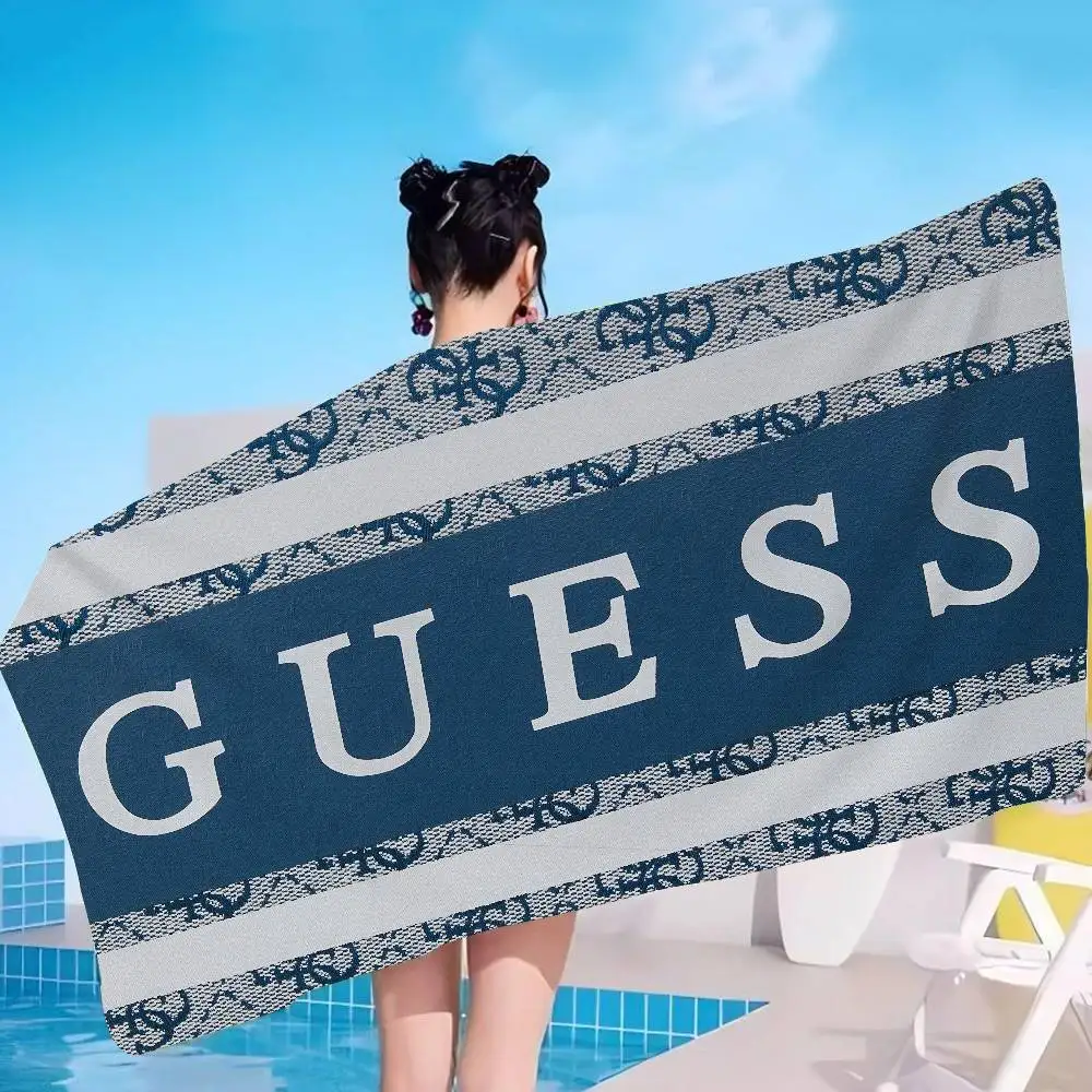 Fashion Brand G-Guess Luxury Logo Anime Beach Swimming Towel Soft Absorbent Washcloth Children's Gifts for Kids Travel