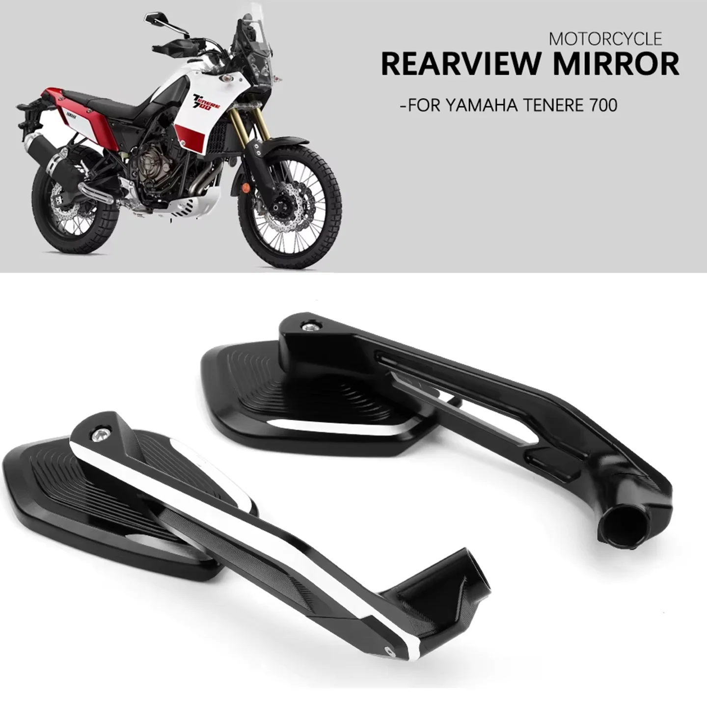 

NEW Motorcycle accessories Rear View Mirror For Yamaha TENERE 700 T7 T700 Tenere700 Black Rear View Side Mirrors motobike mirror