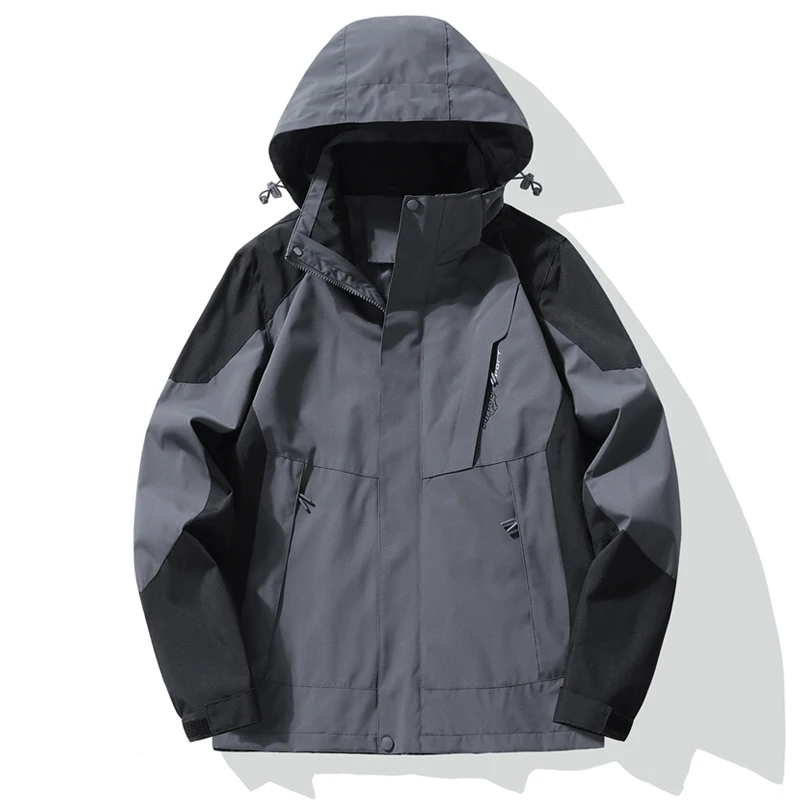 Men's Hooded Waterproof Breathable Zipper Jacket Fashionable Versatile for Spring and Autumn Couple Outdoor Adventure Jacket