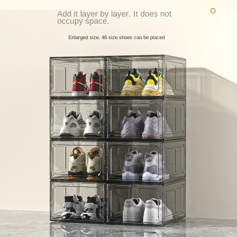 

Add to Wish List Transparent Shoe Storage Box Magnetic Suction Door Plastic Thickened Shoe Storage Box Dustproof Detachable