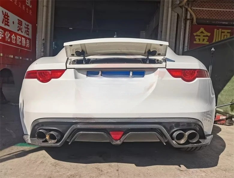 High quality Forged Carbon Fiber front bumper lip skirt rear diffuser for f-type 2013-2019 body Kit