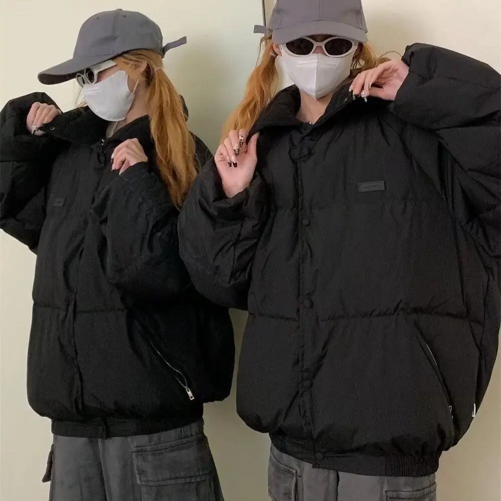

Новое короткое стильное зимнее пальто с воротником-стойкой в форме хлеба, свободная женская хлопковая куртка с воротником на молнии для взрослых